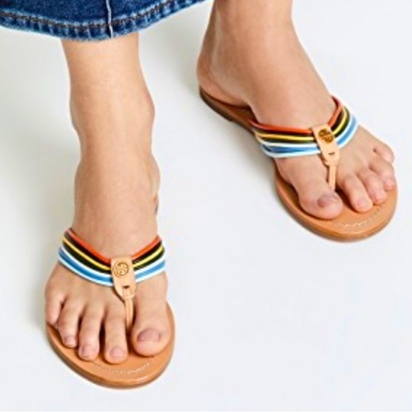 Tory Burch Sienna Multi-Colored Strappy Thong Sandal - Picture 12 of 12